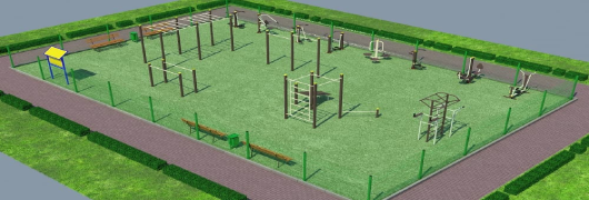 Проект спортивной воркаут площадки с уличными тренажерами в Костроме