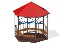 Беседка с лавками и полом МАФ 4122 в Костроме