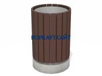 Урна деревянная круглая с бетонным основанием МАФ 1632 в Костроме