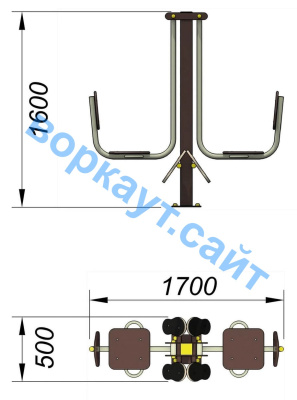 Уличный тренажер "Жим ногами горизонтальный " УТ 003 в Костроме