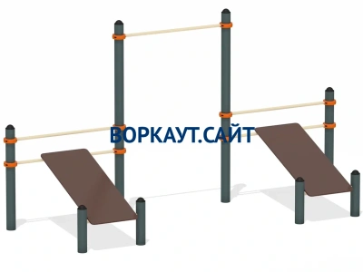 Воркаут с турником и двойной скамьей для пресса ВС-28 в Костроме