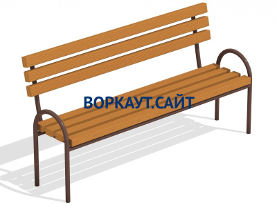 Парковая лавочка со спинкой МАФ 1605 в Костроме