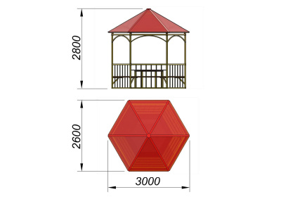 Беседка со столом и лавками МАФ 4121 в Костроме