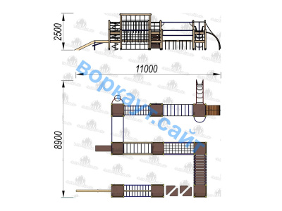 Детский спортивный комплекс Полоса препятствий ДСК 3116 в Костроме Детский спортивный комплекс Полоса препятствий ДСК 3116 в Костроме