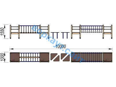 Детский спортивный комплекс Двойной мостик ДСК 3115 в Костроме