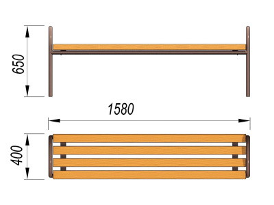 Лавочка парковая МАФ 1603 в Костроме