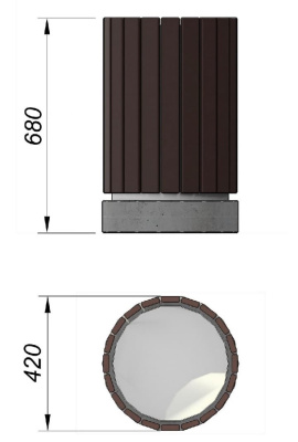 Урна деревянная круглая с бетонным основанием МАФ 1632 в Костроме