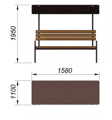 Лавочка под навесом МАФ 1607 в Костроме