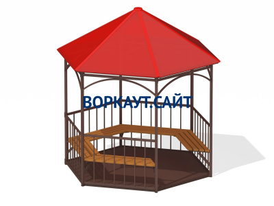 Беседка с лавками и полом МАФ 4122 в Костроме