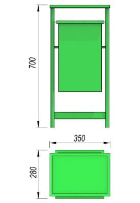 Урна с крышкой МАФ 1631 в Костроме