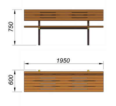 Диван уличный МАФ 1608 в Костроме