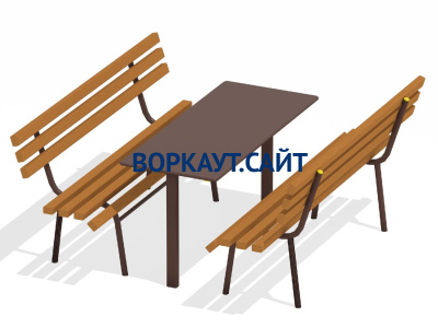 Дачный комплект из 2 лавочек и стола МАФ 1620 в Костроме
