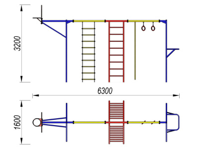 Гимнастический комплекс с баскетбольным щитом МАФ 3001 в Костроме Гимнастический комплекс с баскетбольным щитом МАФ 3001 в Костроме